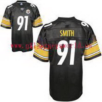 Cheap Pittsburgh Steelers 91 Smith black For Sale