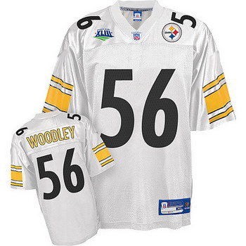 Cheap Pittsburgh Steelers 56 LaMarr Woodley Super Bowl XLIII White Jerseys For Sale