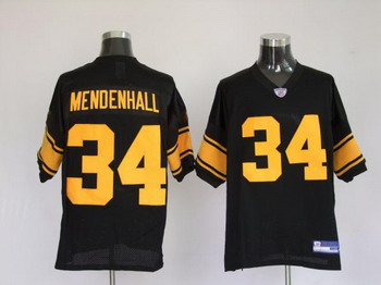 Pittsburgh Steelers 34 Rashard Mendenhall black yellow number