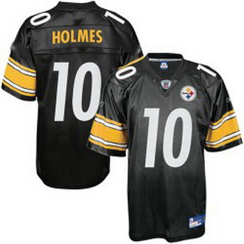 Pittsburgh Steelers 10 Santonio Holmes Black Replica Football Jersey
