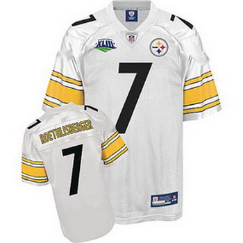 Pittsburgh Steelers 7 Ben Roethlisberger white Jersey