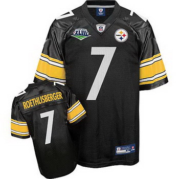 Cheap Pittsburgh Steelers 7 Ben Roethlisberger Super Bowl Black Jerseys For Sale