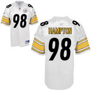 Cheap Pittsburgh Steelers 98 Casey Hampton white Jerseys For Sale