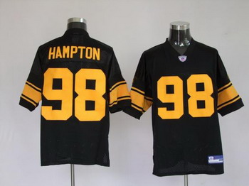 Jerseys Pittsburgh Steelers 98 Casey Hampton black Jersey Yellow Number