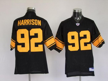 Cheap Jerseys Pittsburgh Steelers 92 James Harrison black yellow number For Sale