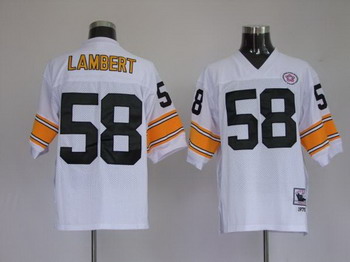 jerseys Pittsburgh Steelers 58 Jack Lambert white Throwback Jerseys