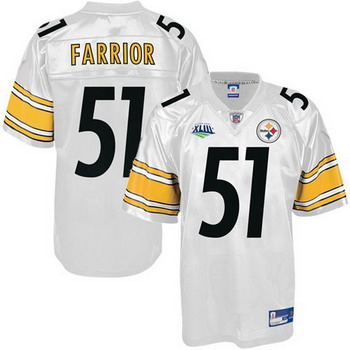 Cheap Jerseys Pittsburgh Steelers 51 James Farrior Super Bowl White Jerseys For Sale