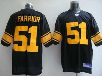 jerseys Pittsburgh Steelers 51 James Farrior black jersey Yellow Number
