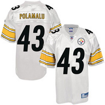 Pittsburgh Steelers 43 Troy Polamalu White Jersey