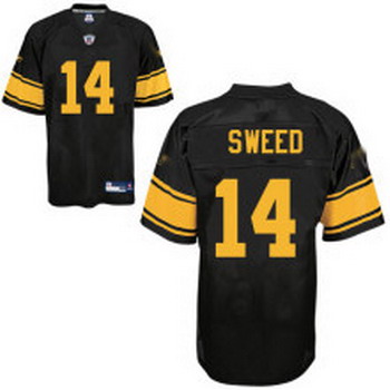 Cheap Jerseys Pittsburgh Steelers 14 Limas Sweed black Jersey yellow number For Sale