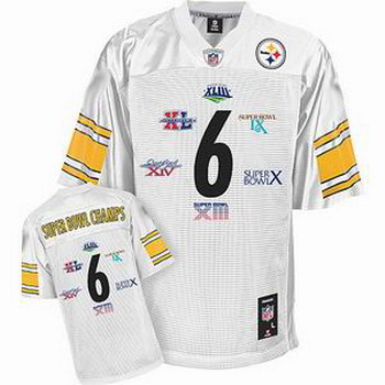 Cheap Pittsburgh Steelers 6 Time Super Bowl Champs White Jersey For Sale