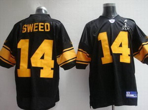 Cheap Steelers 14 Limas Sweed black Jersey (yellow number)Super Bowl XLV Jerseys For Sale