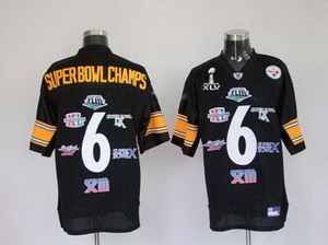 Cheap Pittsburgh Steelers 6 Time Super Bowl Champs Black Super Bowl XLV Jerseys For Sale