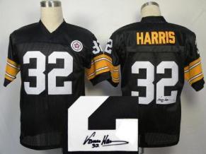 Cheap Pittsburgh Steelers 32 Franco Harris Black Throwback M&N Signed NFL Jerseys For Sale