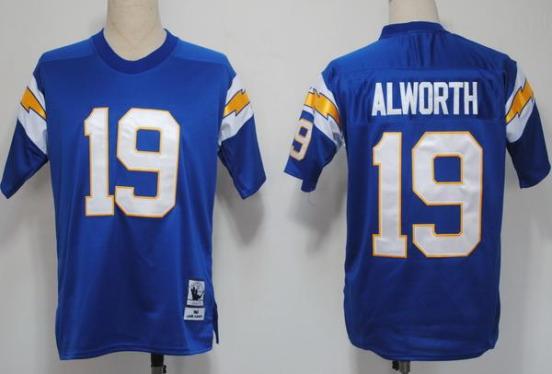 San Diego Chargers 19 Alworth Blue M&N 1984 NFL Jerseys