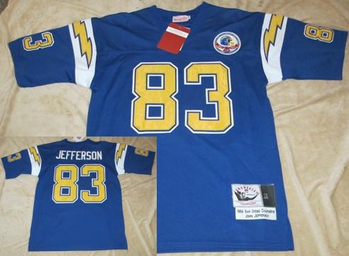 San Diego Chargers 83 John Jefferson Blue Throwback Jersey