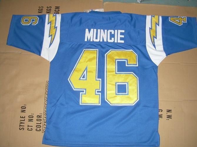 San Diego Chargers 46 Chuck Muncie Light Blue Throwback Jersey