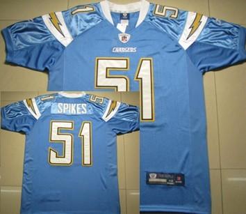 San Diego Chargers 51 Takeo Spikes Light Blue Jersey