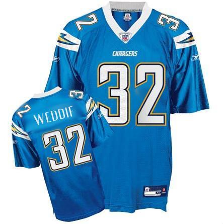 Cheap San Diego Chargers 32 Eric Weddle Light Blue NFL Jerseys For Sale