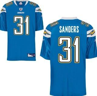 San Diego Chargers 31 Bob Sanders Light Blue Jersey
