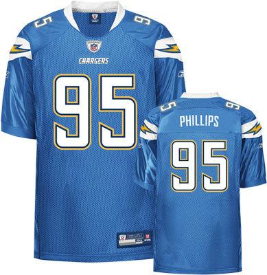 San Diego Chargers 95 Phillips Light Blue Jersey