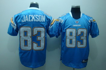 Cheap San Diego Chargers 83 Jackson Light Blue Jerseys For Sale