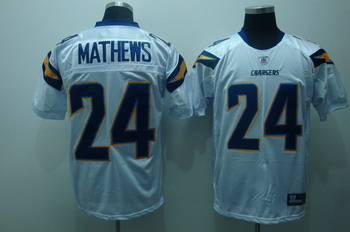 San Diego Chargers 24 Ryan Mathews White Jerseys