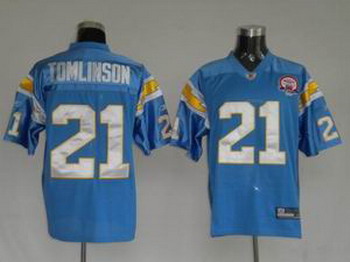 San Diego Chargers 21 L.Tomlinson light blue jerseys