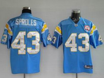 Cheap San Diego Chargers 43 SPROLES baby blue 50th jerseys For Sale