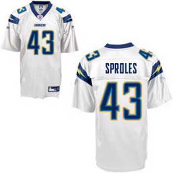 Cheap San Diego Chargers 43 SPROLES White Jersey For Sale