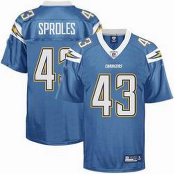 Cheap jerseys San Diego Chargers 43 SPROLES Light Blue Jersey For Sale