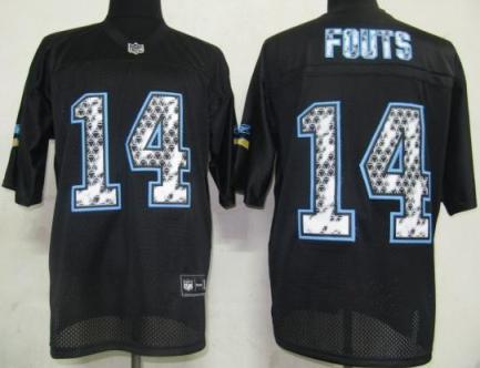 Cheap San Diego Chargers 14 Dan Fouts Black United Sideline Jerseys For Sale
