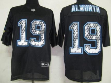 Cheap San Diego Chargers 19 Alworth Black United Sideline Jerseys For Sale