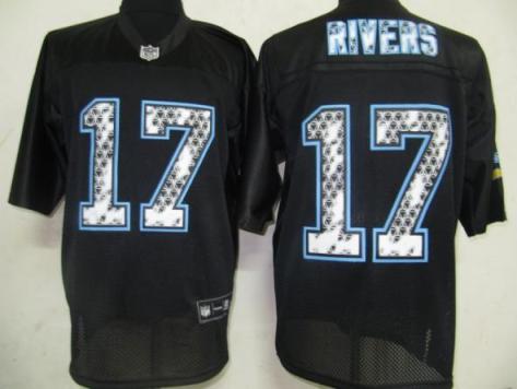 Cheap San Diego Charger 17 Rivers Black United Sideline Jerseys For Sale