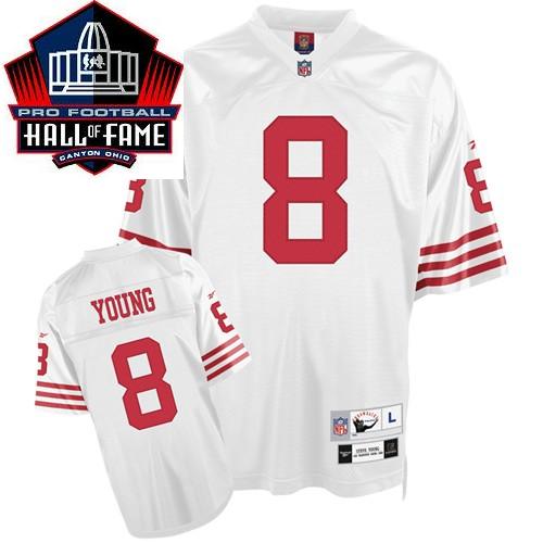 Cheap San Francisco 49ers 8 Steve Young White Hall Of Fame Class Jersey For Sale