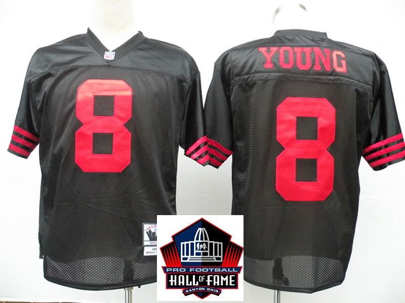 Cheap San Francisco 49ers 8 Steve Young Black Hall Of Fame Class Jersey For Sale