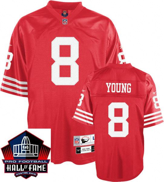 Cheap San Francisco 49ers 8 Steve Young Red Hall Of Fame Class Jersey For Sale