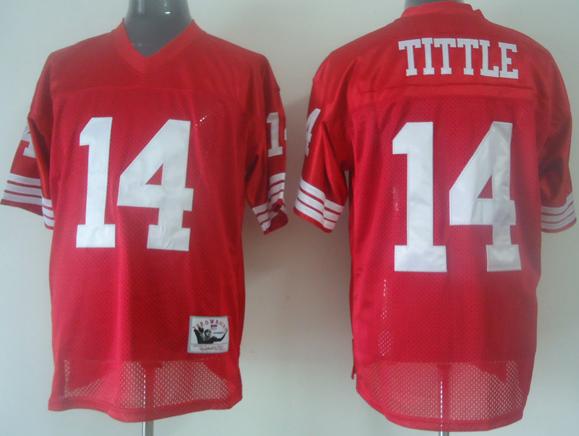 San Francisco 49ers 14 TITTLE Red NFL Jerseys