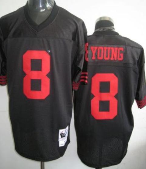 Cheap San Francisco 49ers 8 Steve Young Black M&N For Sale
