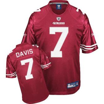 San Francisco 49ers 7 Nate Davis Red Jersey San Francisco 49ers 7 Nate Davis Red Jersey