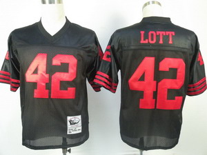 San Francisco 49ers 42 Lott Throwback Black Jerseys