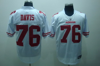 San Francisco 49ers 76 Anthony Davis White Jerseys