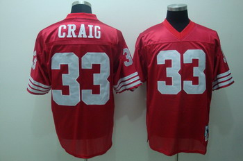 Francisco 49ers 33 Roger Craig Red Jerseys Throwback
