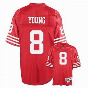 Steve Young 1990 San Francisco 49ers 8 Throwback Football Jersey red