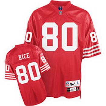 Cheap San Francisco 49ers 80 J.Rice red Throwback Jersey For Sale