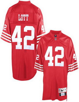 Cheap San Francisco 49ers 42 Ronnie Lott Red Throwback For Sale