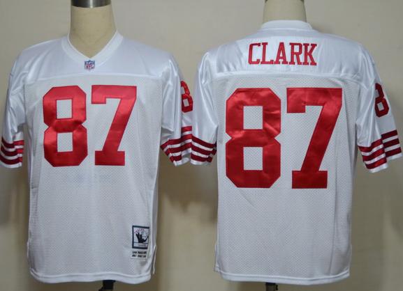 San Francisco 49ers 87 Dwight Clark White Throwback NFL Jerseys