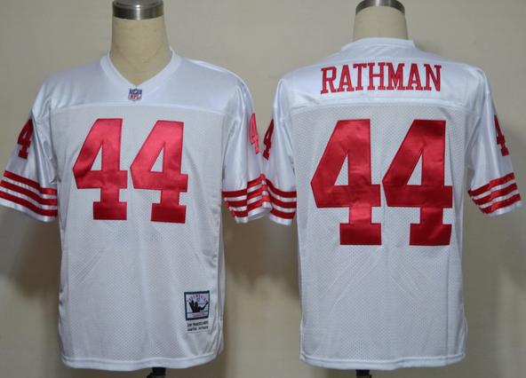 Cheap San Francisco 49ers 44 Rathman White Throwback M&N NFL Jerseys For Sale