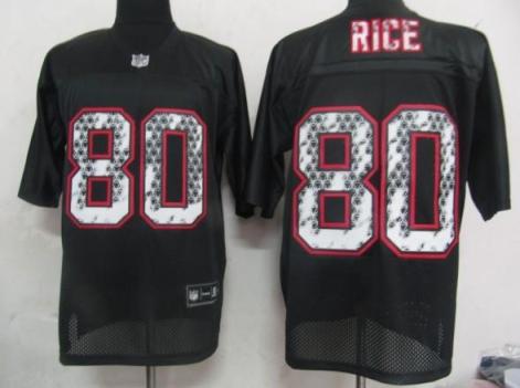 Cheap San Francisco 49ers 80 Jerry Rice Black United Sideline Jerseys For Sale