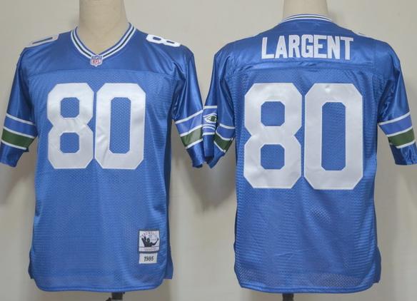 Seattle Seahawks 80 Largent Blue Throwback NFL Jerseys